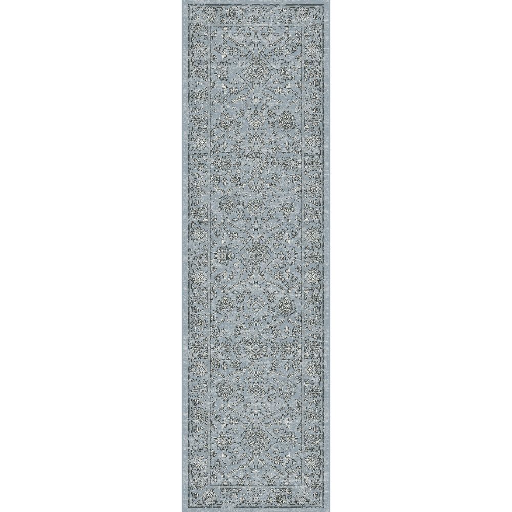 Dynamic Rugs 57136-4646 Ancient Garden 2.2 Ft. X 11 Ft. Finished Runner Rug in Steel Blue/Cream